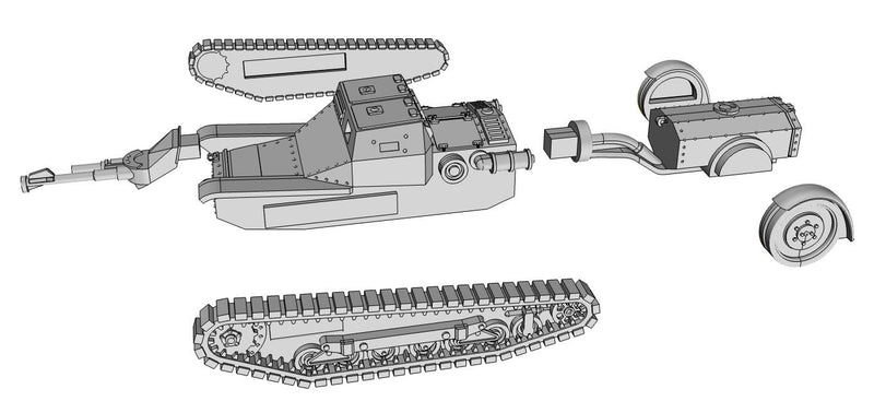 Carro Armato L35 L.F + Trailer - Italian Army - 28mm Scale - Bolt Action - wargame3d