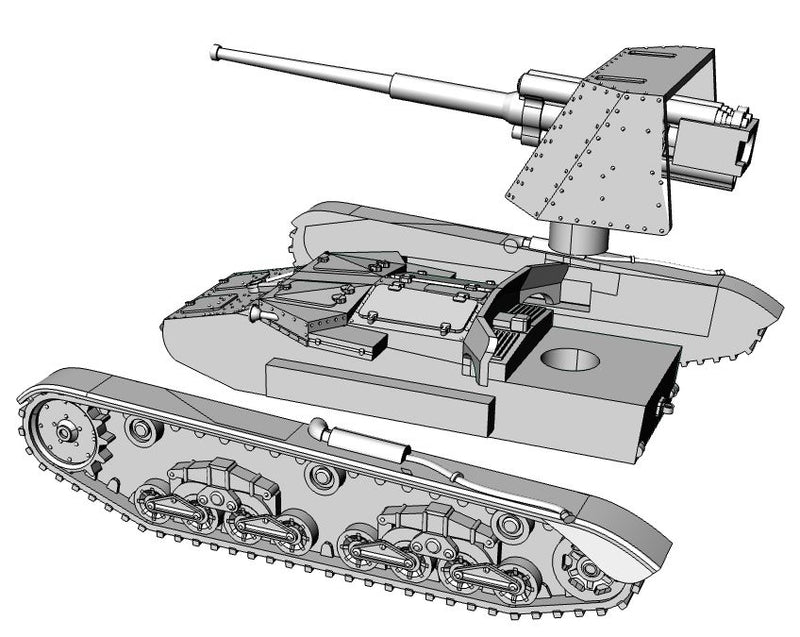 Semovente 90-53 - Italian Army - 28mm Scale - Bolt Action - wargame3d