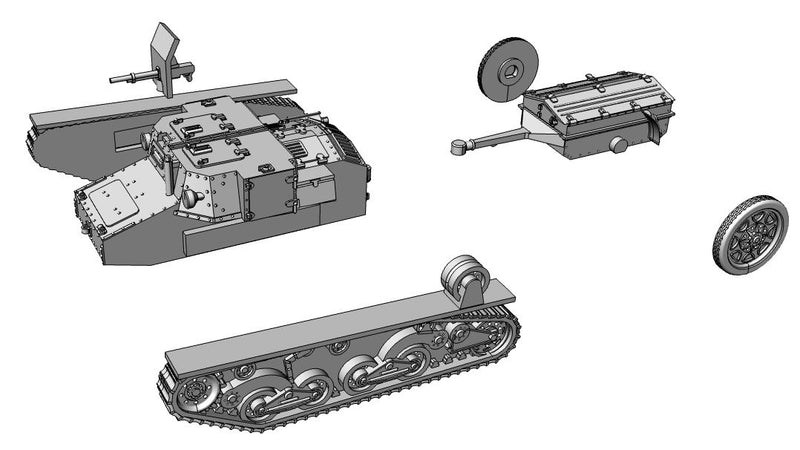 Carro Portamunizioni L40 + Trailer - Italian Army - 28mm Scale - Bolt Action - wargame3d