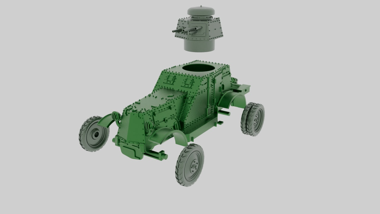 BA-27 Armored Car - wargame3d- 28mm Scale - Russian Army - Bolt Action