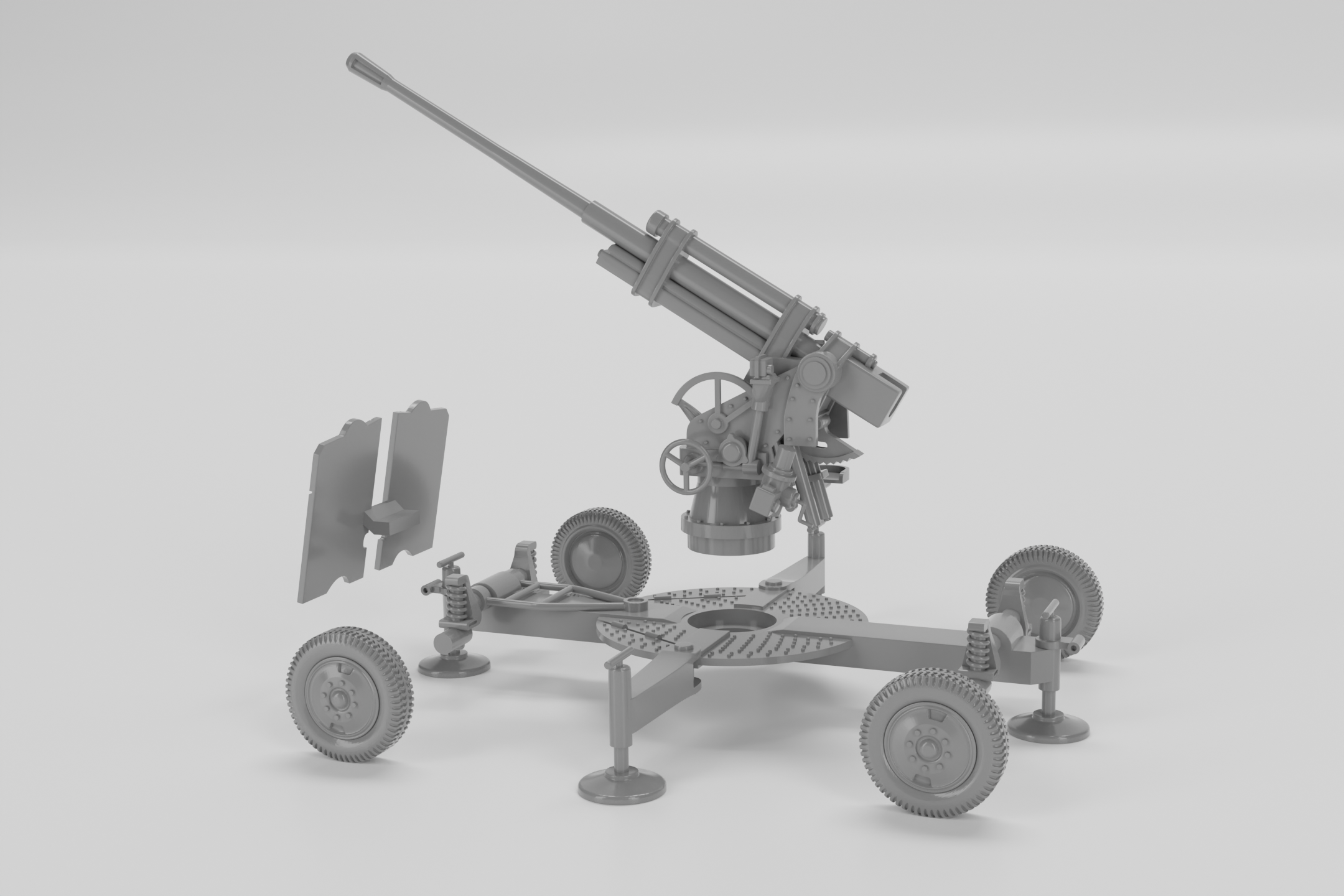 K-52 Heavy AA Gun 85mm - Russian Army -  wargame3d- 28mm Scale