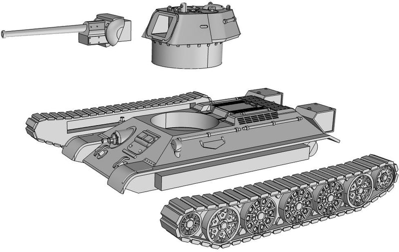 T-34 Medium Tank - Russian Army -  wargame3d- 28mm Scale