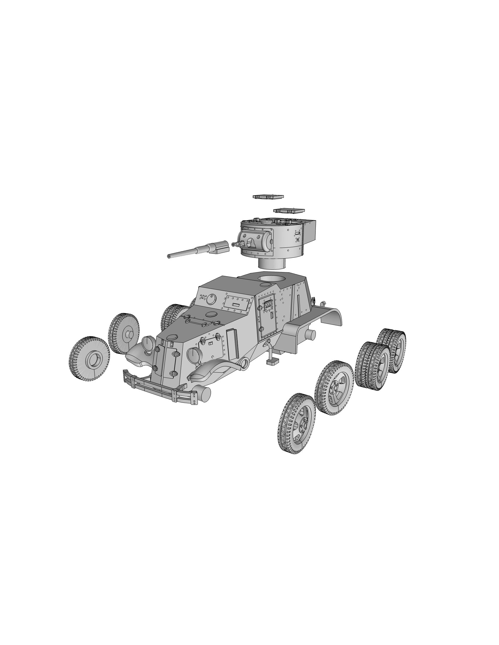 BA-6 Armored Car - Russian Army -  wargame3d- 28mm Scale