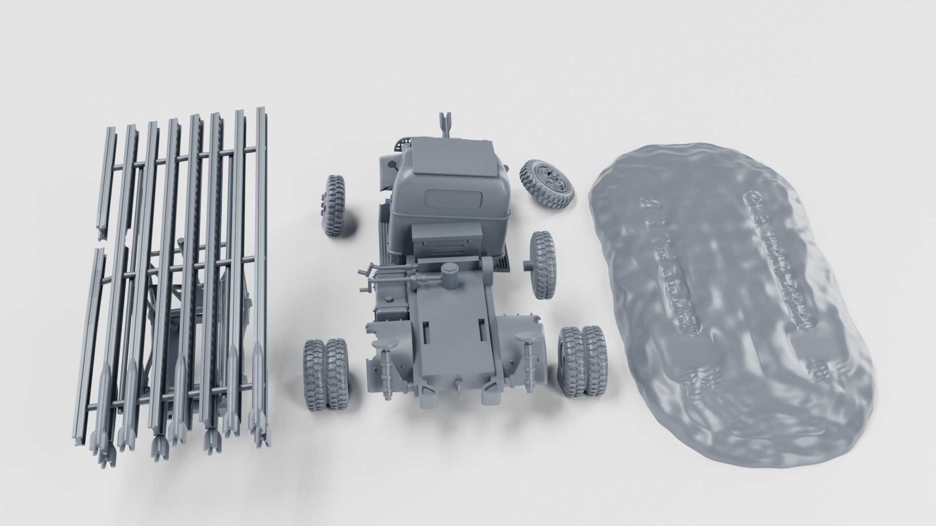 Destroyed BM-13-16 - 28mm Scale -  wargame3d