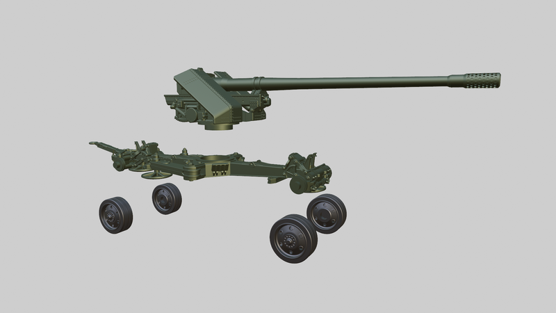 Pak 44 128mm Anti-Tank Gun - German Army - Bolt Action - wargame3d- 28mm Scale