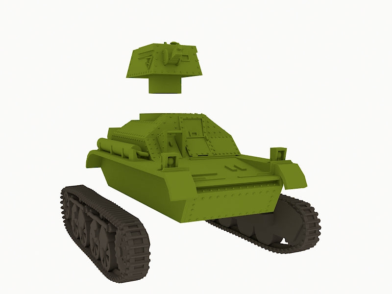 Vickers Light Tank Mark II - UK Army - 28mm Scale -  wargame3d
