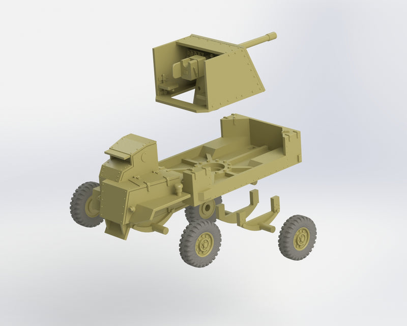 AEC Mk I Gun Carrier Deacon - UK Army - 28mm Scale - Bolt Action - wargame3d