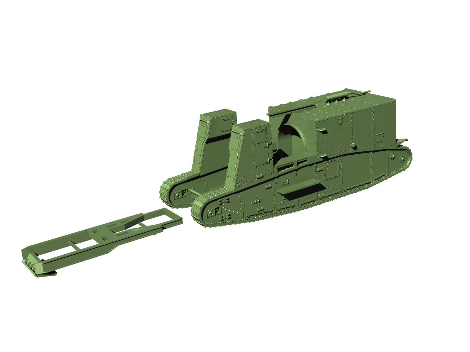 Gun Carrier Mark I - WWI - UK Army -  wargame3d- 28mm Scale