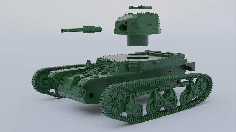 Light Tank Renault AMR-35 ZT-1 - French Army - 28mm Scale -  wargame3d