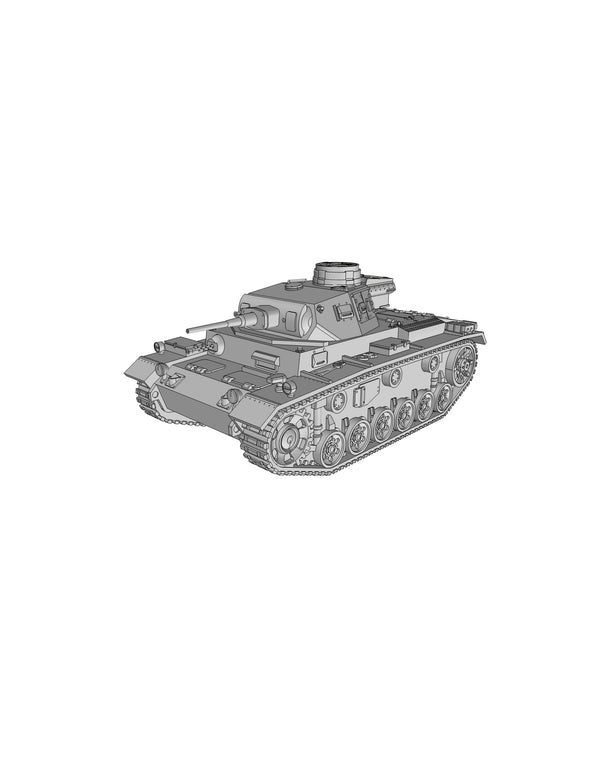 pz.kpfw III ausf J - German Army - 28mm Scale - Bolt Action - wargame3d