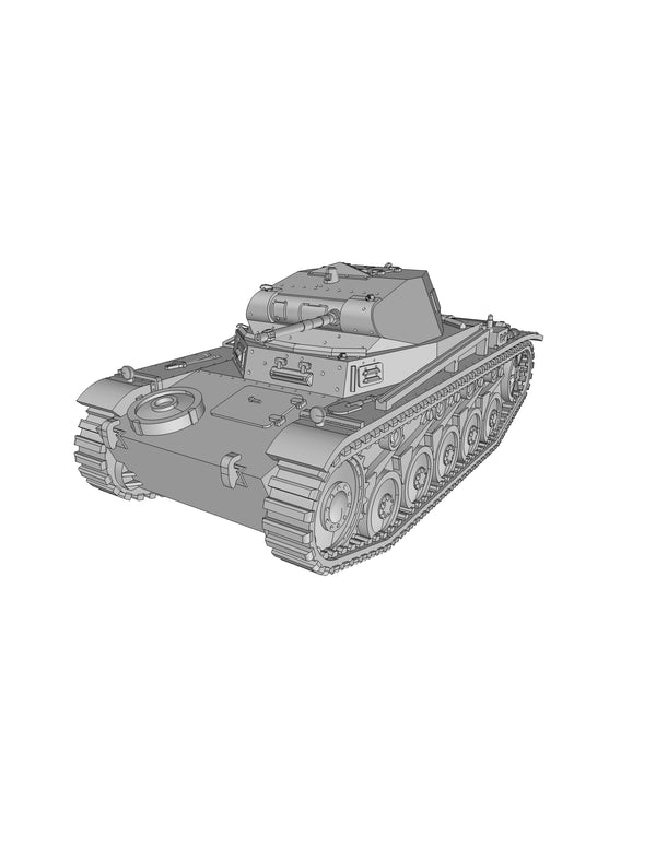 PZ.KPFW. II ausf C - German Army - 28mm Scale - Bolt Action - wargame3d