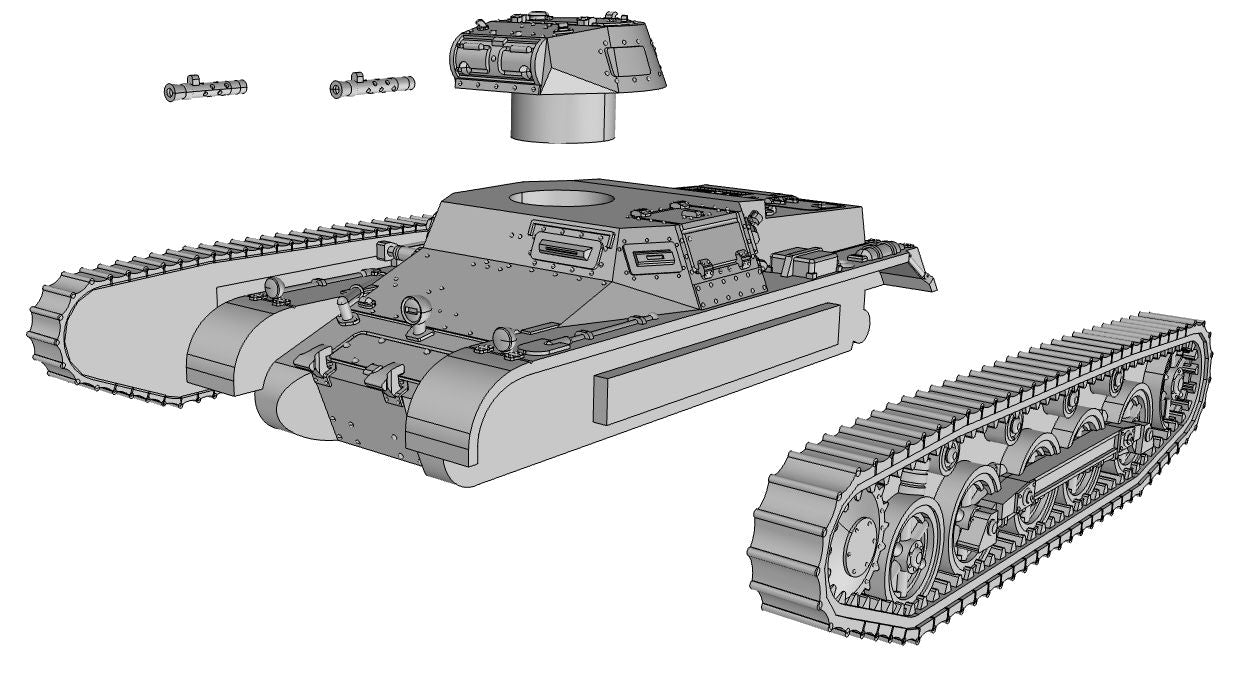 Pz.Kpfw. I Ausf B - German Army - 28mm Scale -  wargame3d