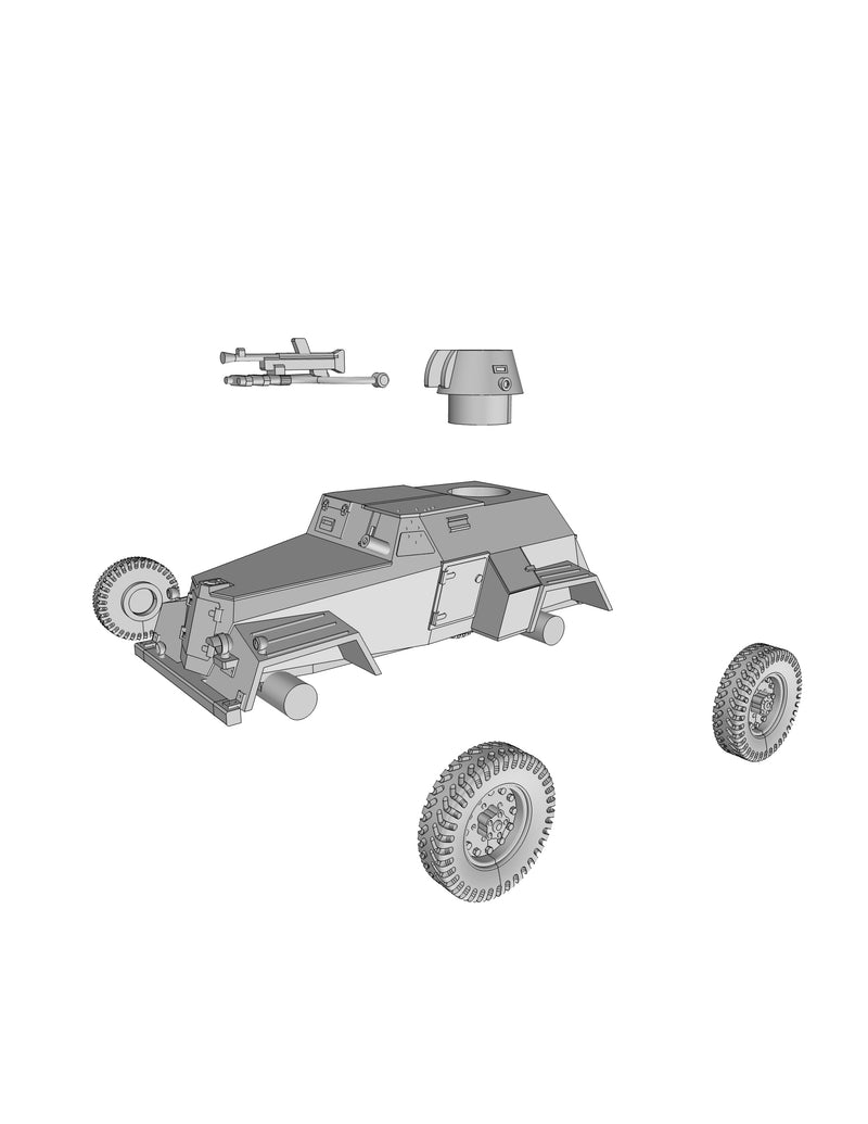 Humber Light Recon Car - UK Army - Bolt Action - wargame3d- 28mm Scale