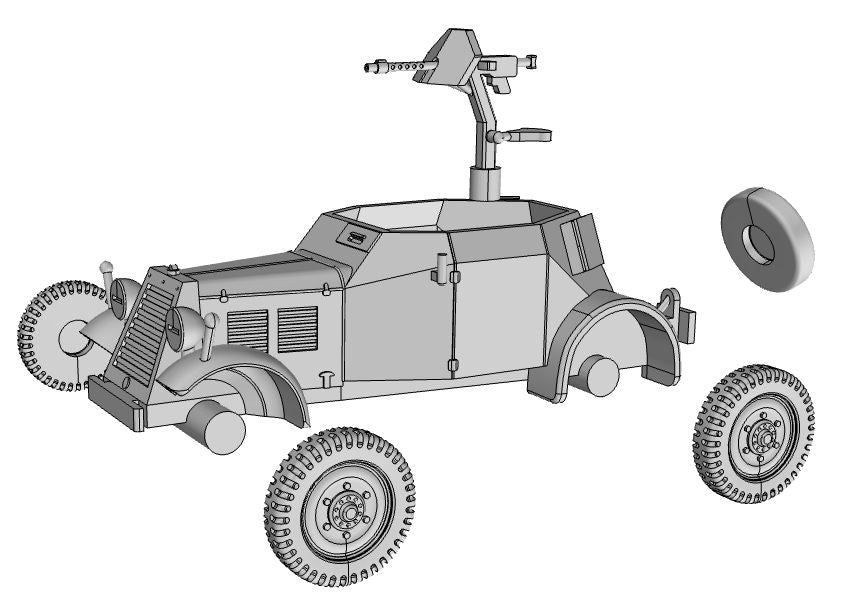 Sd.Kfz 13 - German Army - 28mm Scale -  wargame3d