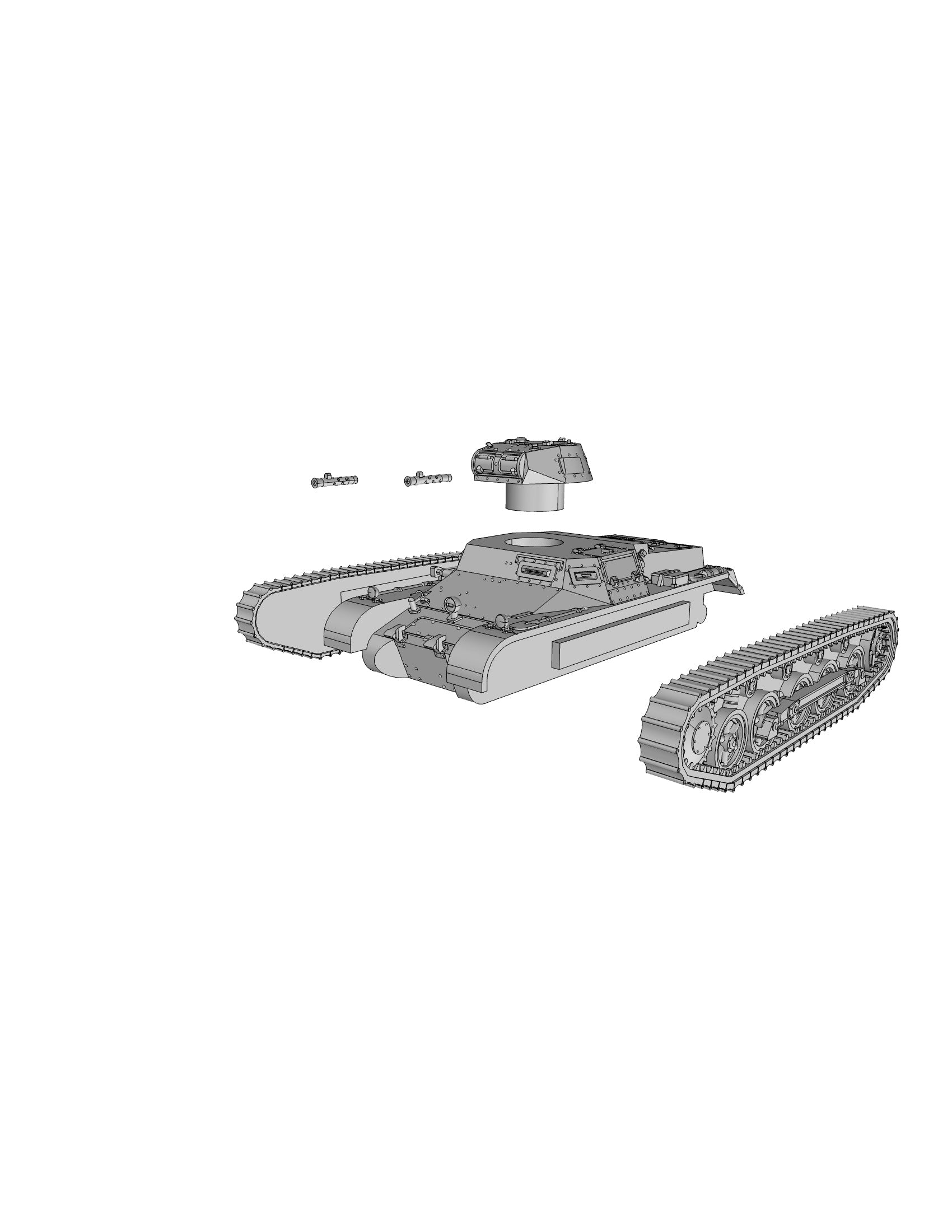Pz.Kpfw. I Ausf B - German Army - 28mm Scale -  wargame3d