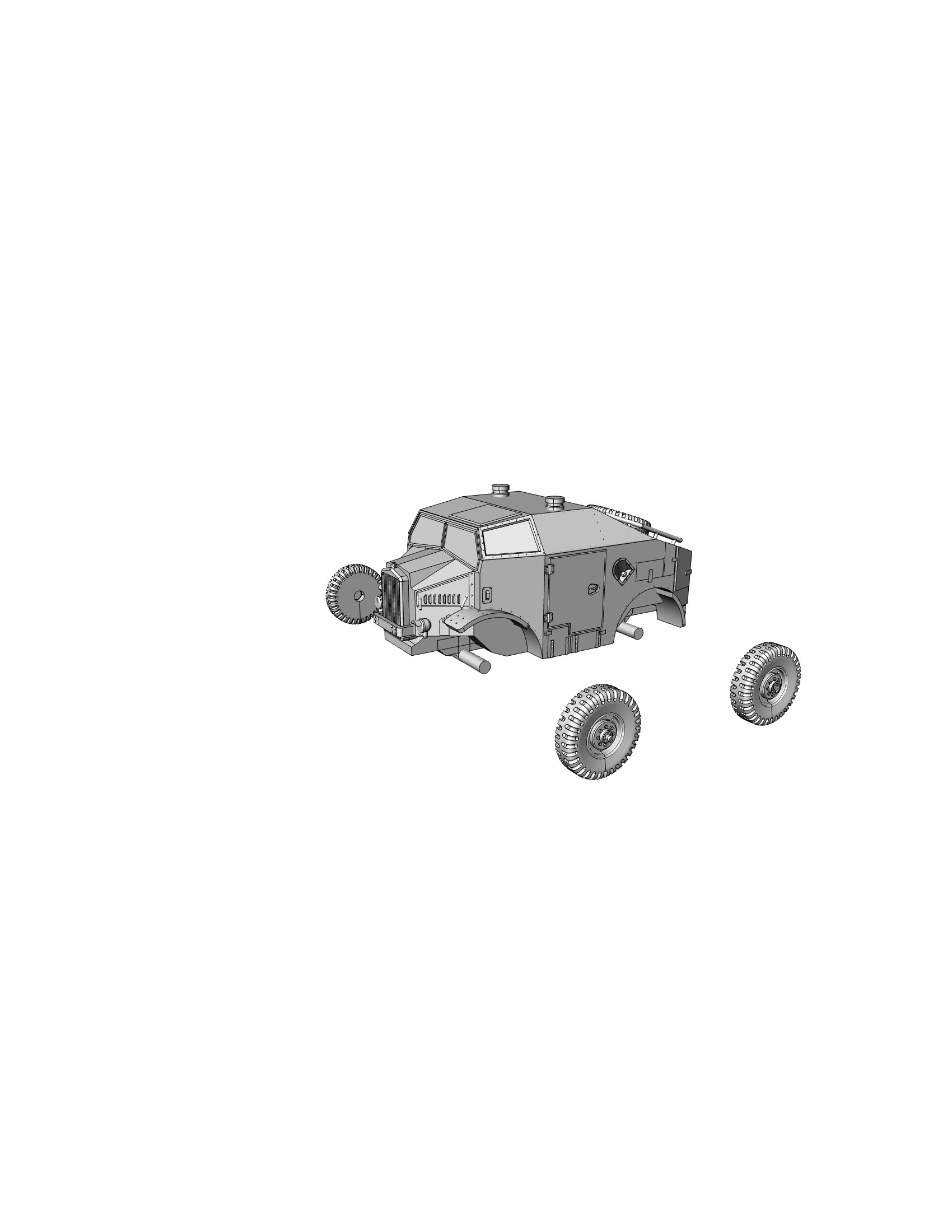Morris C8 Quad - UK Army -  wargame3d- 28mm Scale