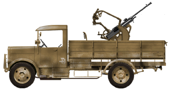 Autocannone da 20-65 su FIAT-SPA 38R - Italian Army - 28mm Scale - Bolt Action - wargame3d