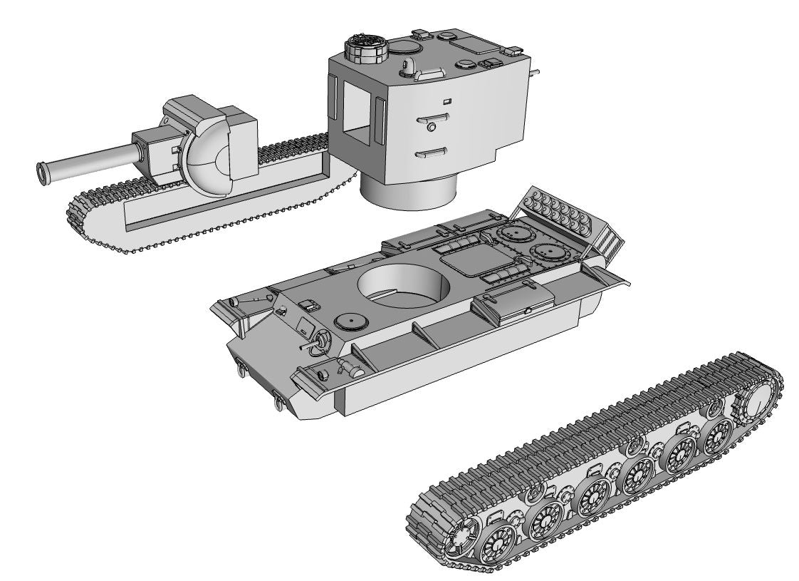 Pz.Kpfw KV-2 754(r) - German Army - 28mm Scale -  wargame3d