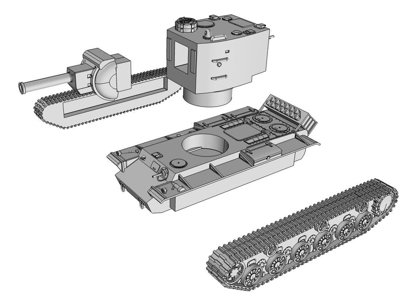 Pz.Kpfw KV-2 754(r) - German Army - 28mm Scale - Bolt Action - wargame3d