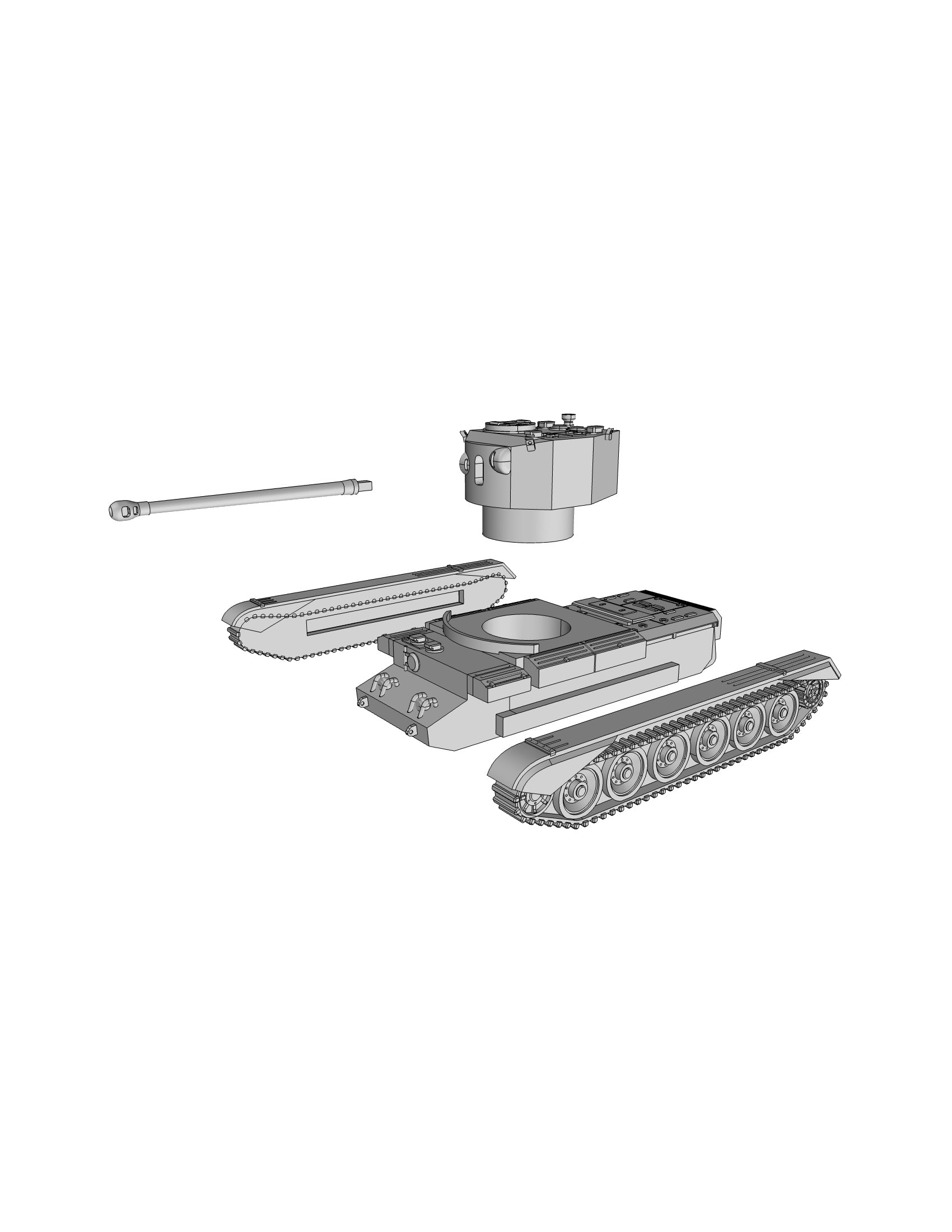 A30 Challenger Cruiser Tank - UK Army -  wargame3d- 28mm Scale