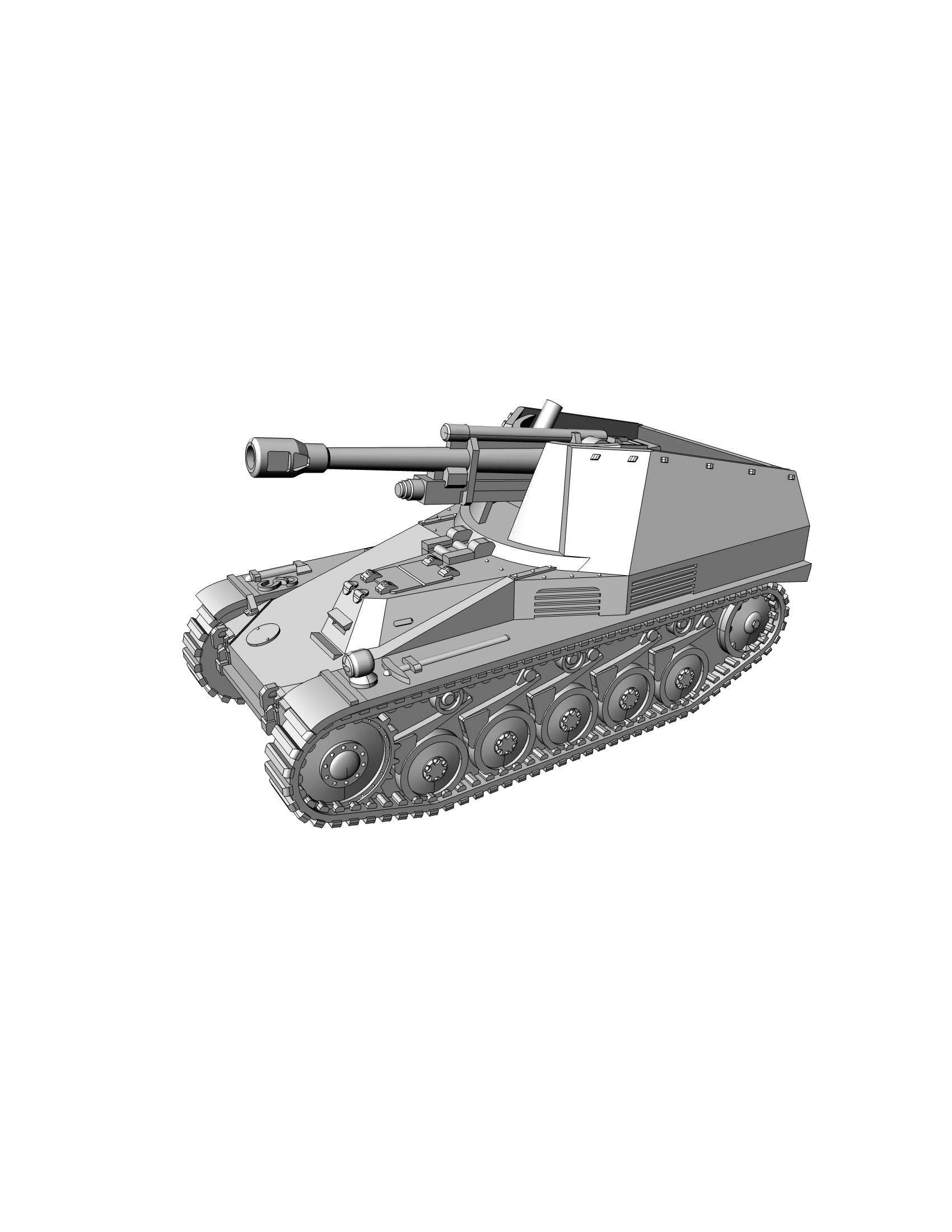 sd.kfz 124 Wespe - German Army - 28mm Scale -  wargame3d