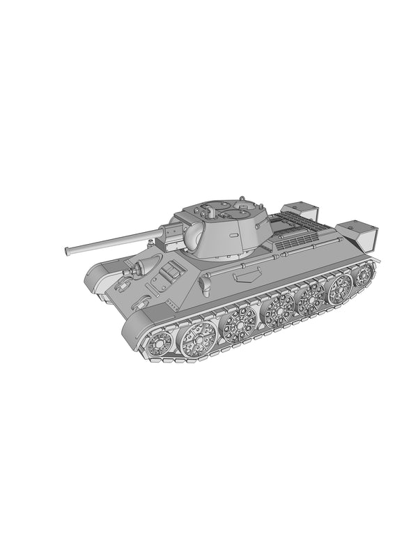 T-34 Medium Tank - Russian Army - Bolt Action - wargame3d- 28mm Scale