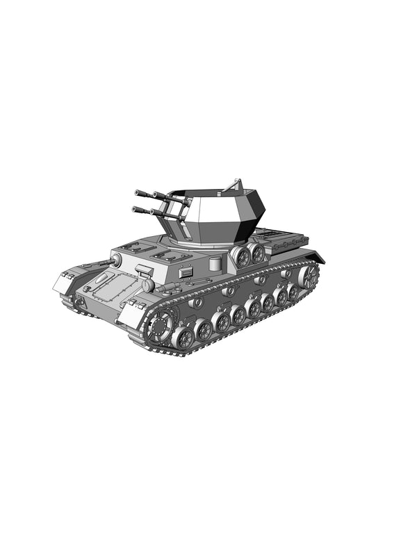 Flakpanzer IV Wirbelwind - German Army - 28mm Scale - Bolt Action - wargame3d
