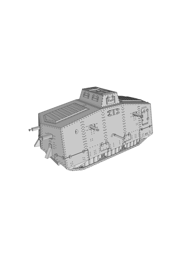 Sturmpanzerwagen a7v - German Army - 28mm Scale -  wargame3d