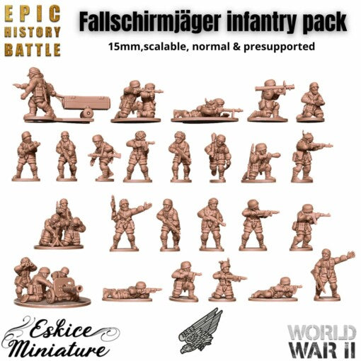 Fallschimjager Infantry Pack - German Army - 15mm -  Eskice Miniature
