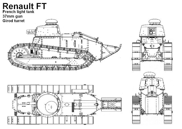 Renault FT 17 Light Tank - French Army -  wargame3d- 28mm Scale