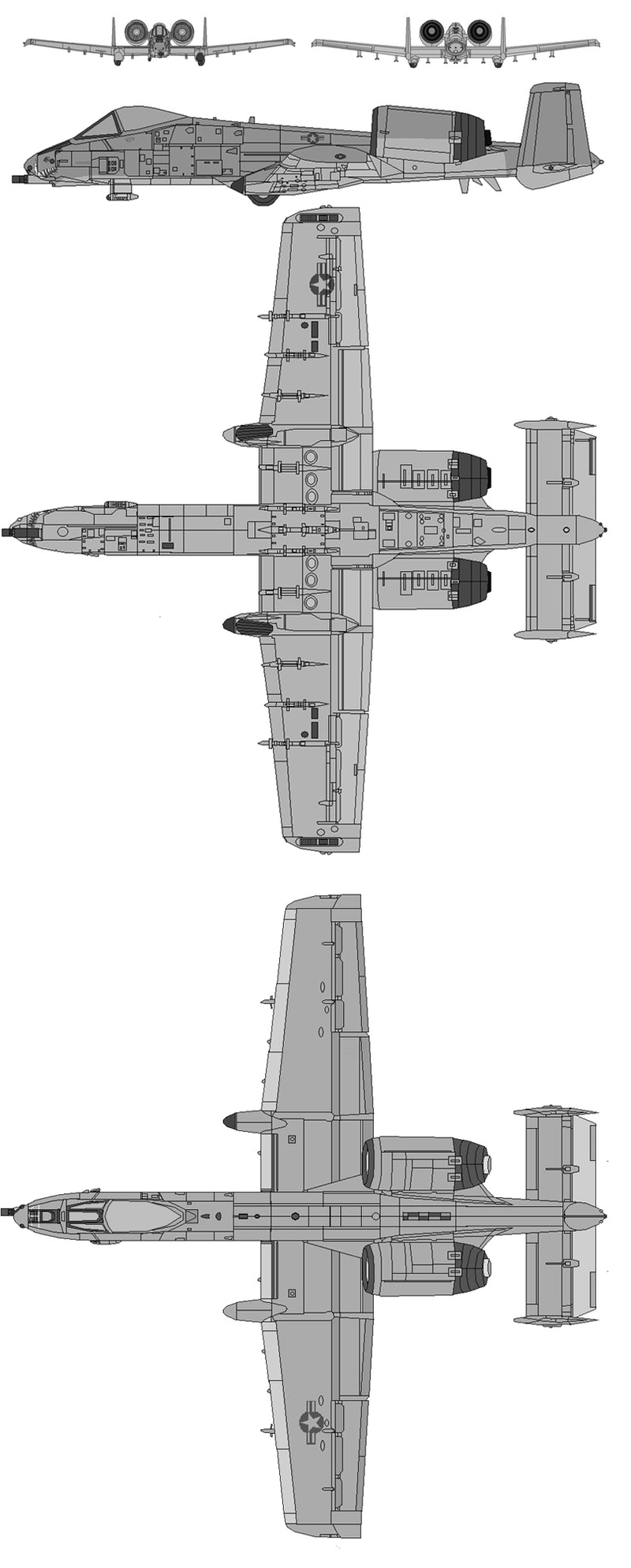 Fairchild-Republic A-10 Thunderbolt II - Cold War Jets and Helicopters - 1/200 Scale - wargame3d