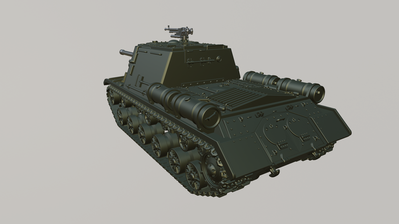 ISU-122 Heavy SPG - wargame3d- 28mm Scale - Russian Army - Bolt Action