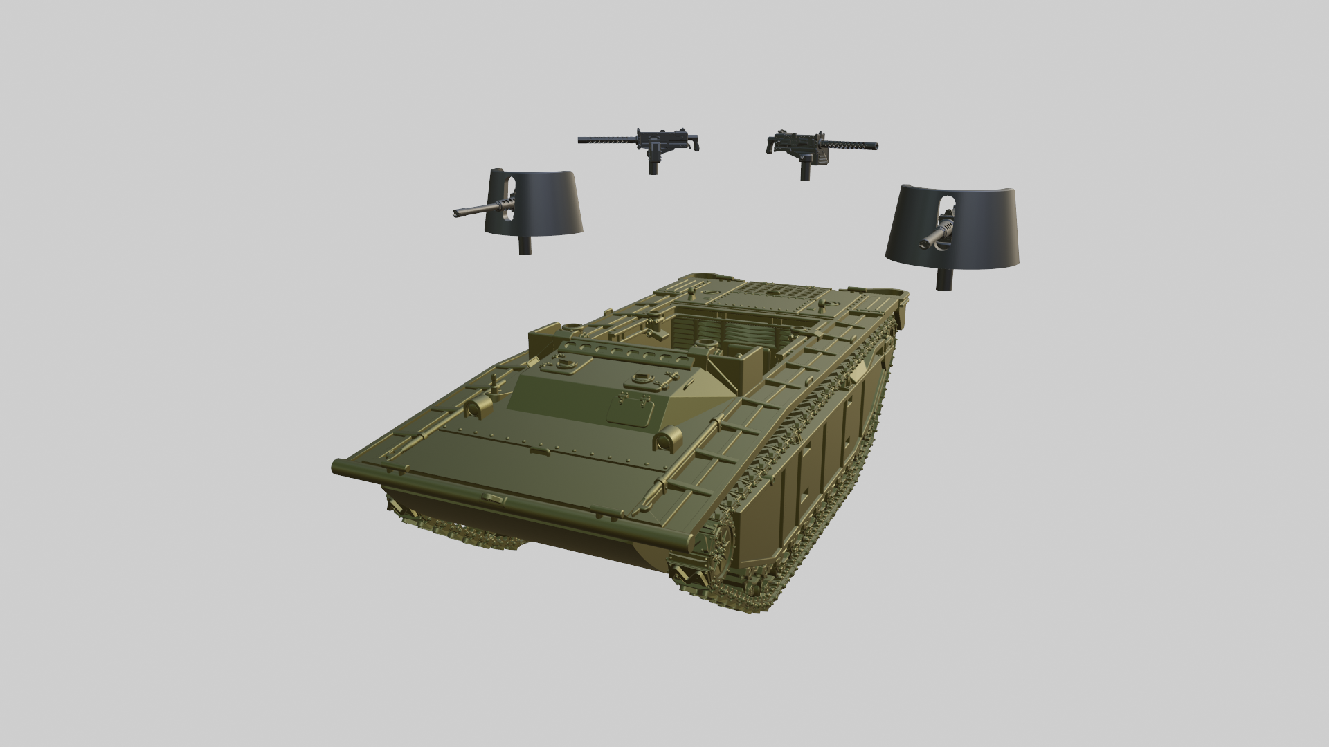 LVT(A)-2 Buffalo - US Army - 28mm Scale -  wargame3d