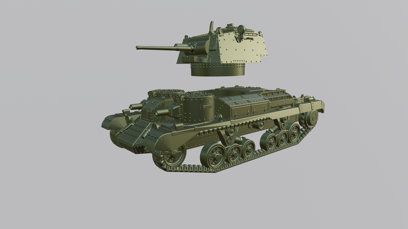 Cruiser tank A9 Mark I - UK Army - 28mm Scale - Bolt Action - wargame3d