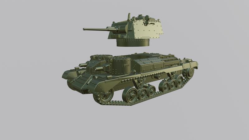 Cruiser tank A9 Mark I - UK Army - 28mm Scale -  wargame3d