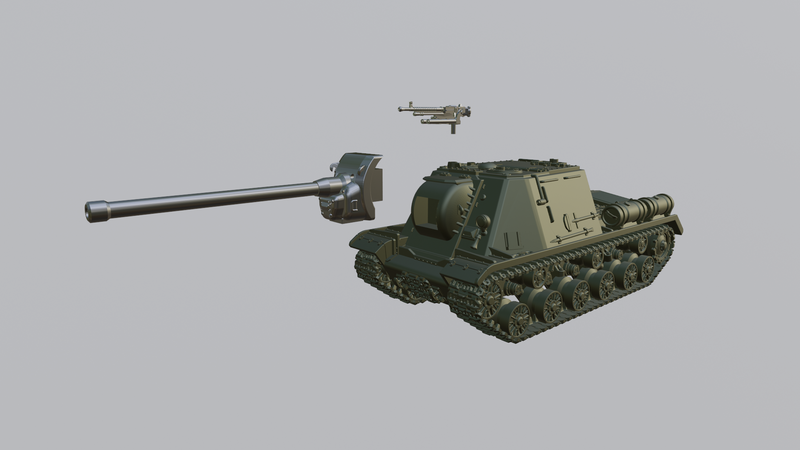 ISU-122 Heavy SPG - wargame3d- 28mm Scale - Russian Army - Bolt Action