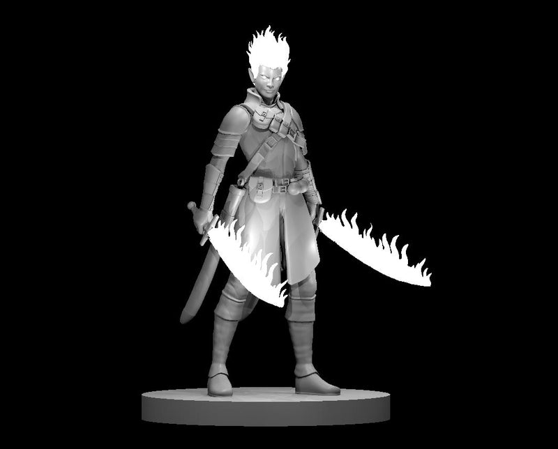 Fire Genasi Female Blood Hunter- DND - Pathfinder - Dungeons & Dragons - RPG - Tabletop - mz4250- Miniature-28mm-1"Scale