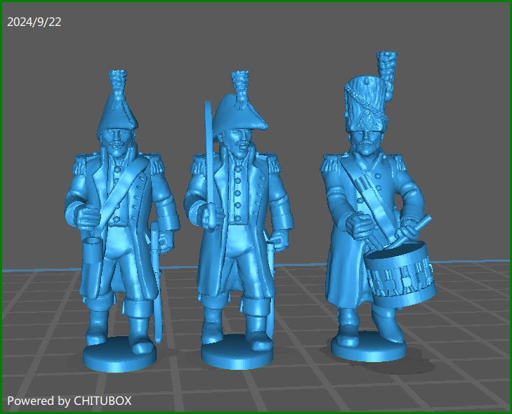 28mm Napoleonic French old Guard Grenadiers w greatcoat - 9 minis - MC Minis