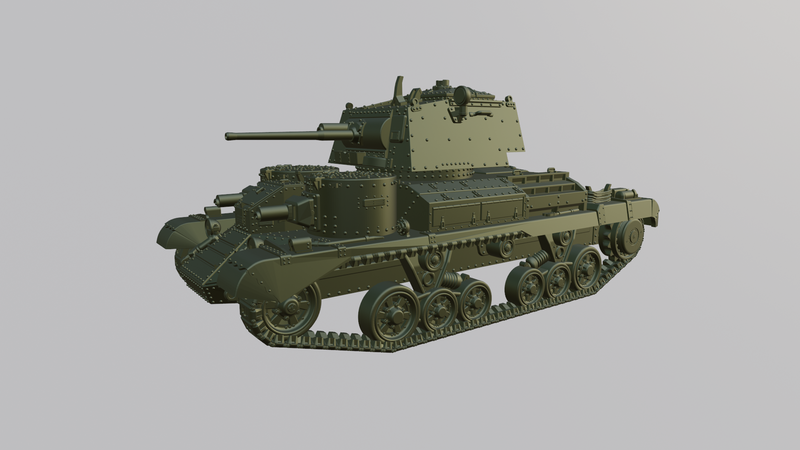 Cruiser tank A9 Mark I - UK Army - 28mm Scale - Bolt Action - wargame3d