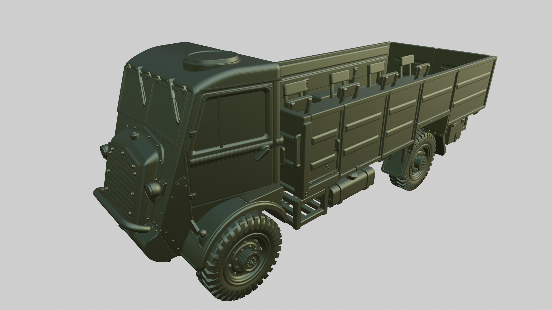 Bedford QLT Truck - UK Army -  wargame3d- 28mm Scale
