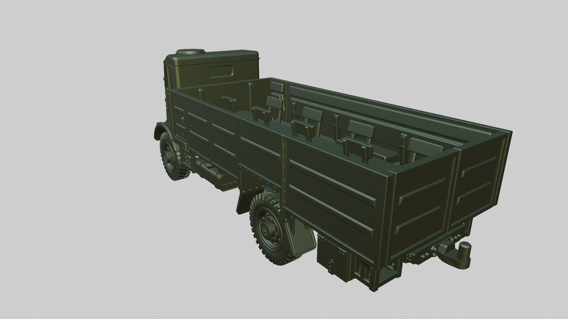 Bedford QLT Truck - UK Army -  wargame3d- 28mm Scale