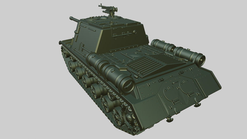 ISU-122 Heavy SPG - wargame3d- 28mm Scale - Russian Army - Bolt Action