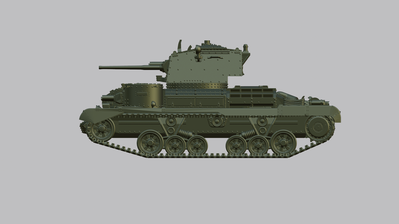 Cruiser tank A9 Mark I - UK Army - 28mm Scale -  wargame3d