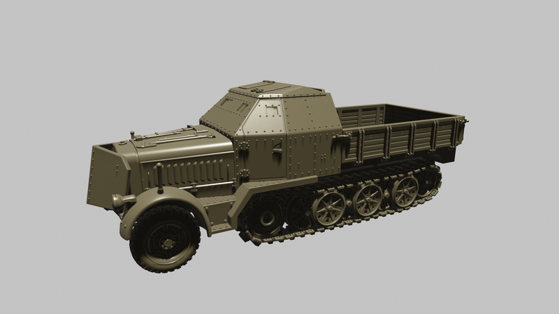 Sd.Kfz.7-1 w/ 20 mm Flak 38 - German Army -  wargame3d- 28mm Scale