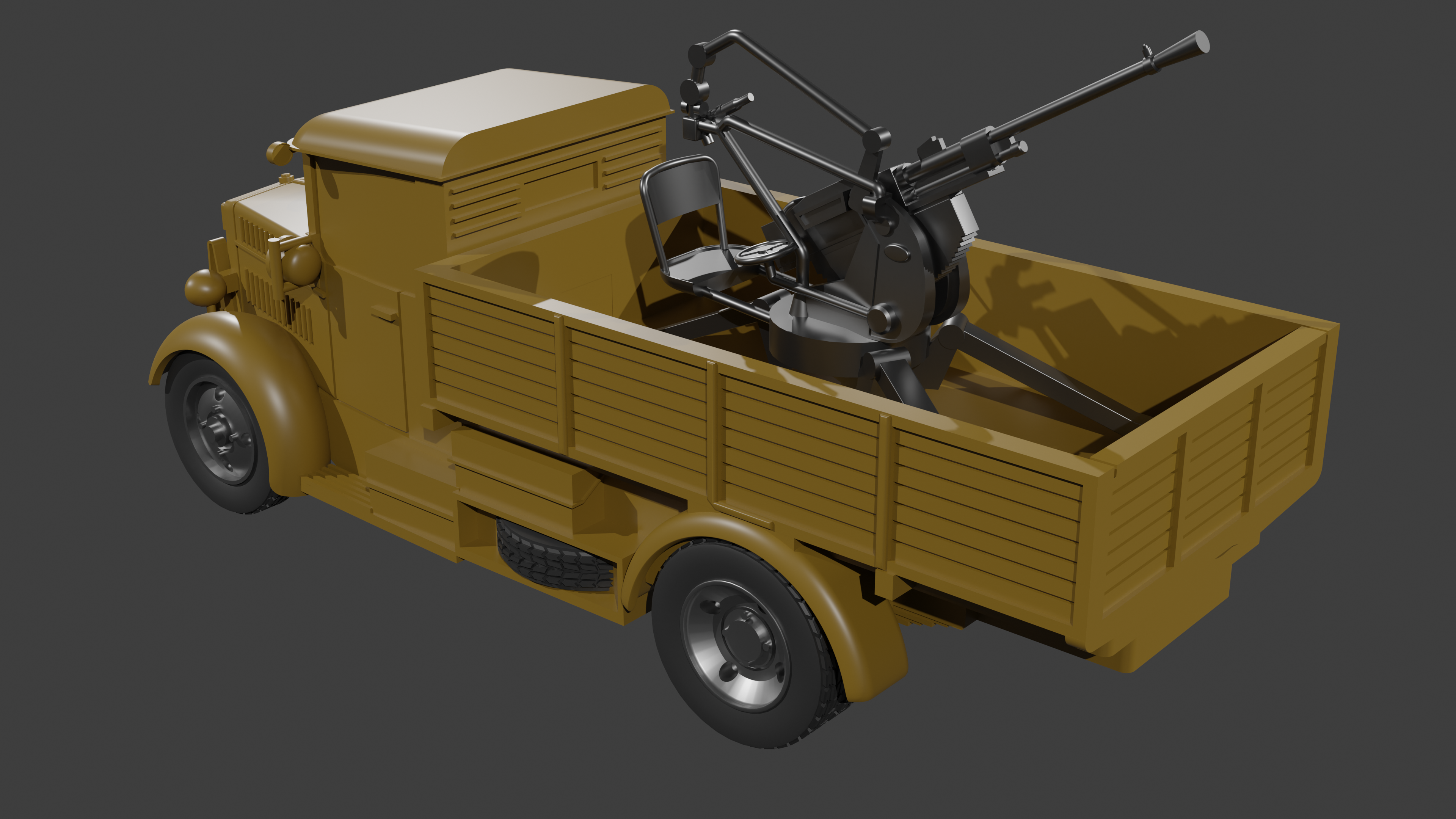 Autocannone da 20-65 su FIAT-SPA 38R - Italian Army - 28mm Scale -  wargame3d