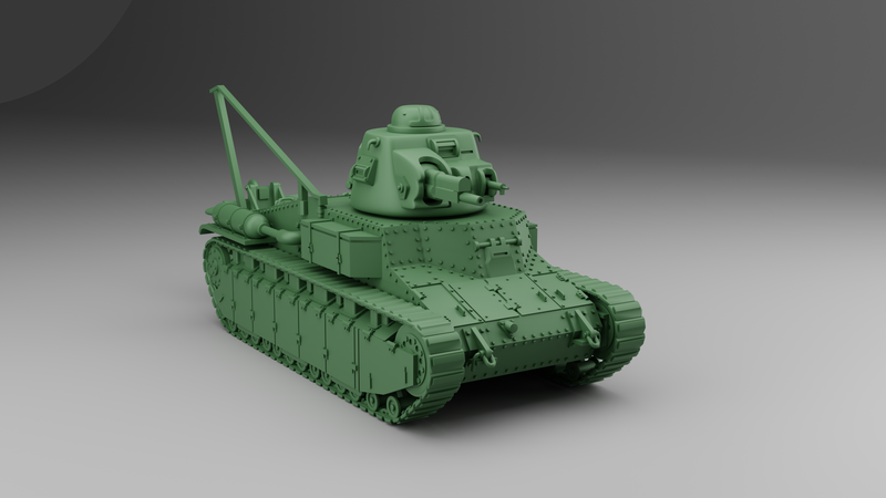 Light Tank Renault D1 - French Army - 28mm Scale -  wargame3d