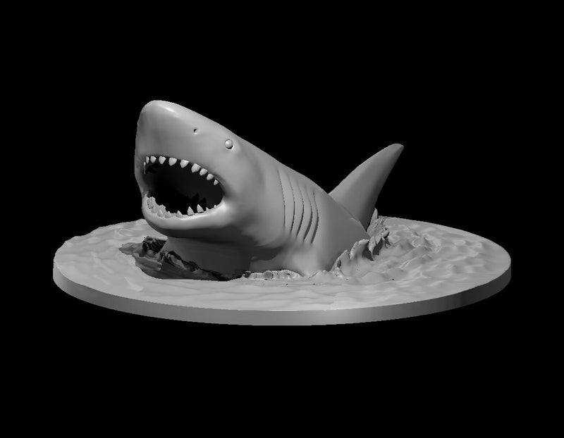 Giant Shark Emerging from Water - DND - Pathfinder - Dungeons & Dragons - RPG - Tabletop - mz4250- Miniature-28mm-1"Scale