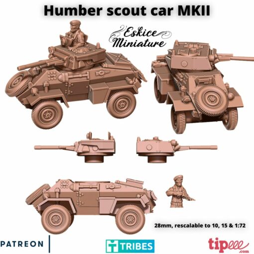 Humber Scout Car MKII- Royal Army - 28mm -  Eskice Miniature