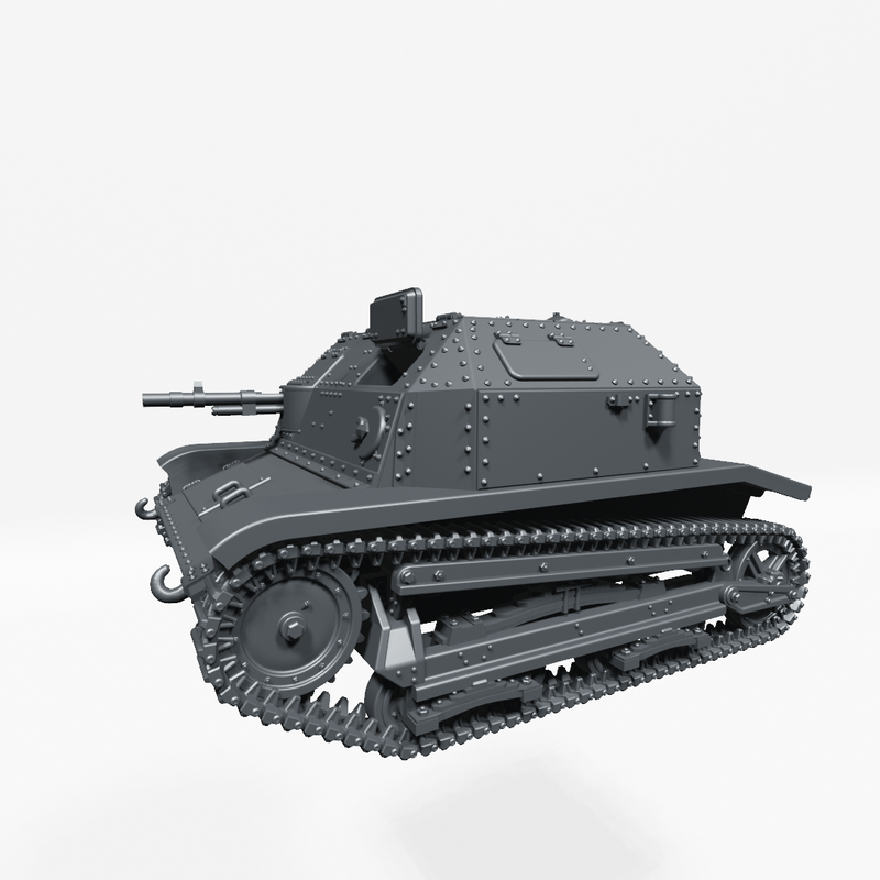 Tankette TK-3 + Trailer - Polish Army - 28mm Scale - Bolt Action - wargame3d