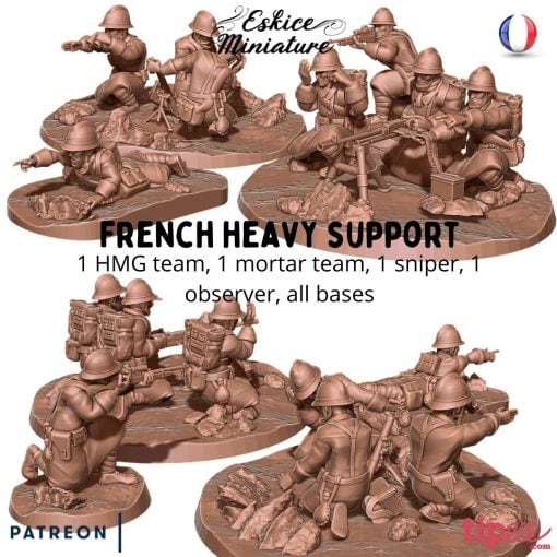 French Heavy Support - French Army - 28mm -  Eskice Miniature